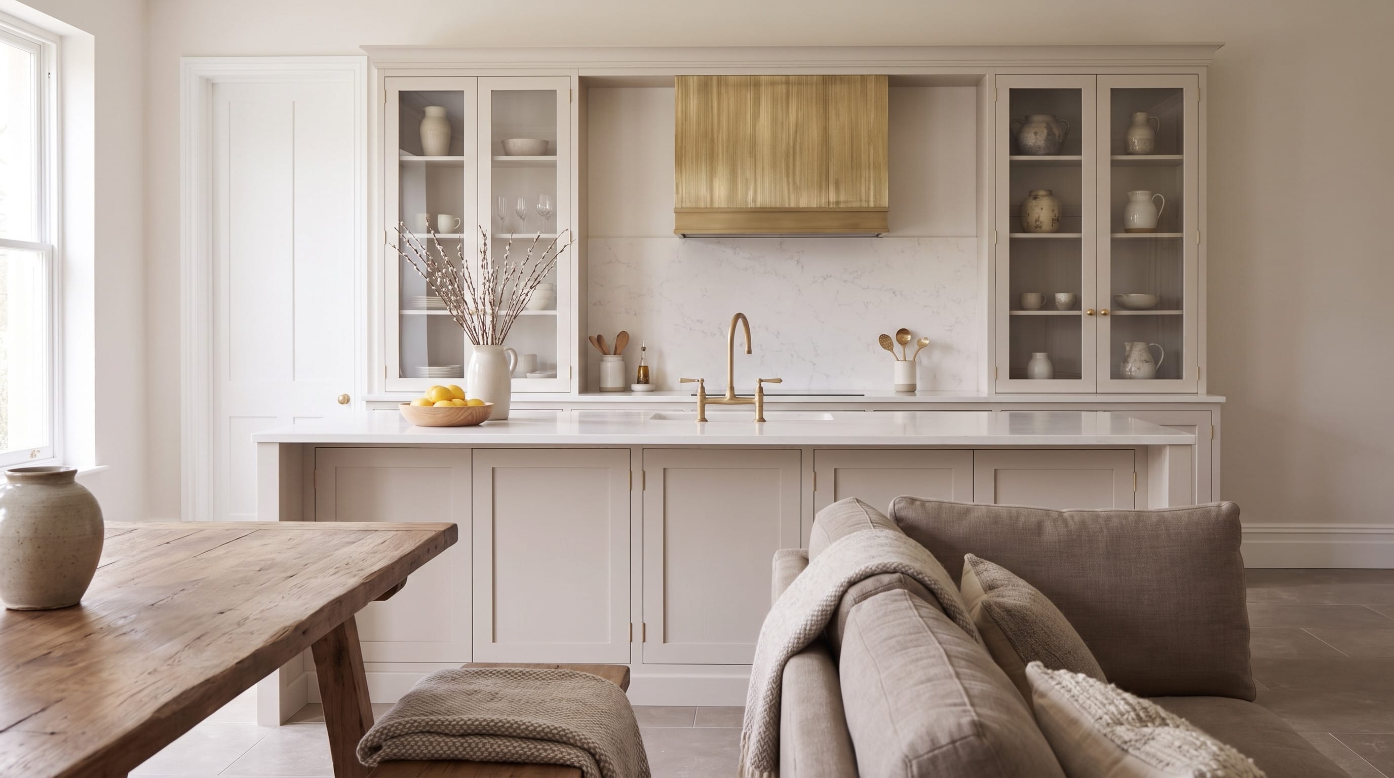 Panelled Contemporary Classic Kitchen: from dining