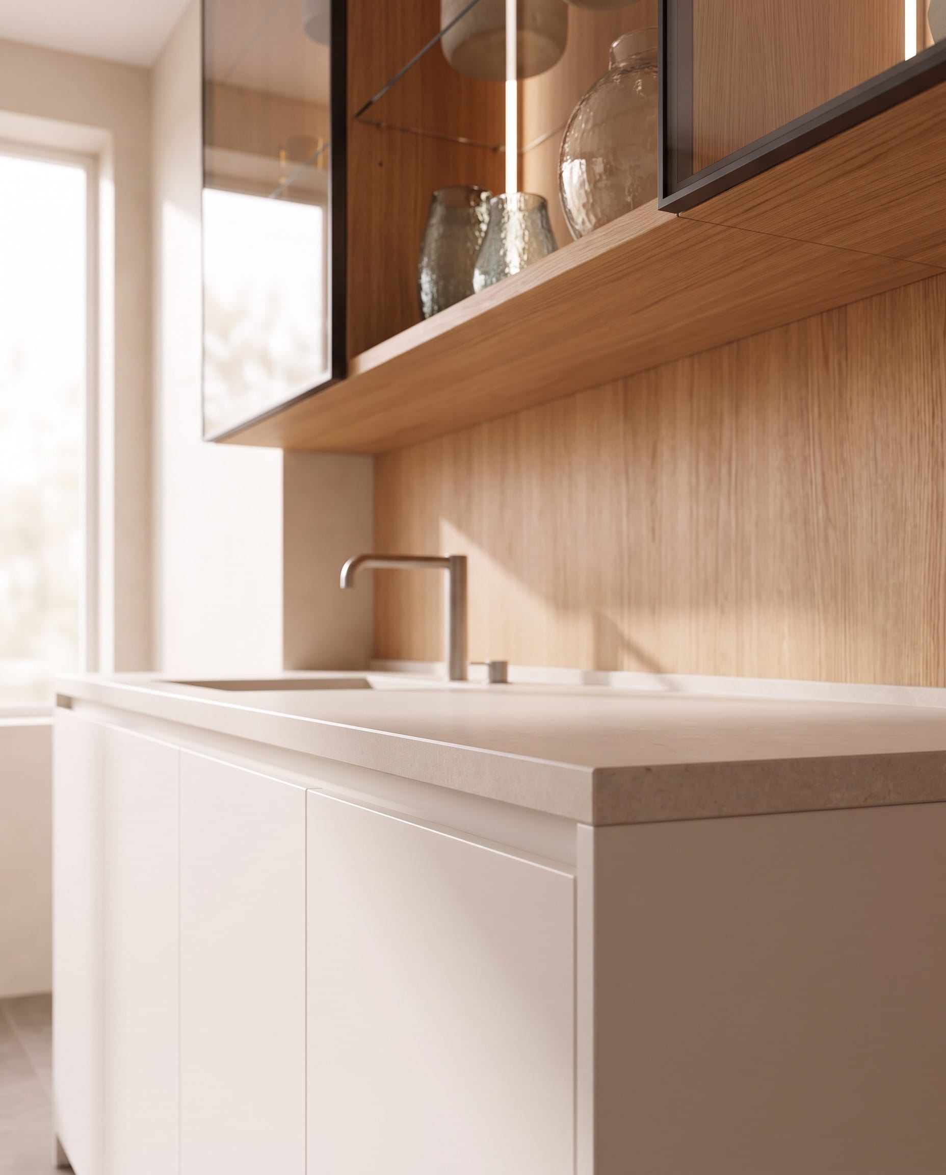 Backlit Display Cabinet Kitchen: material detail