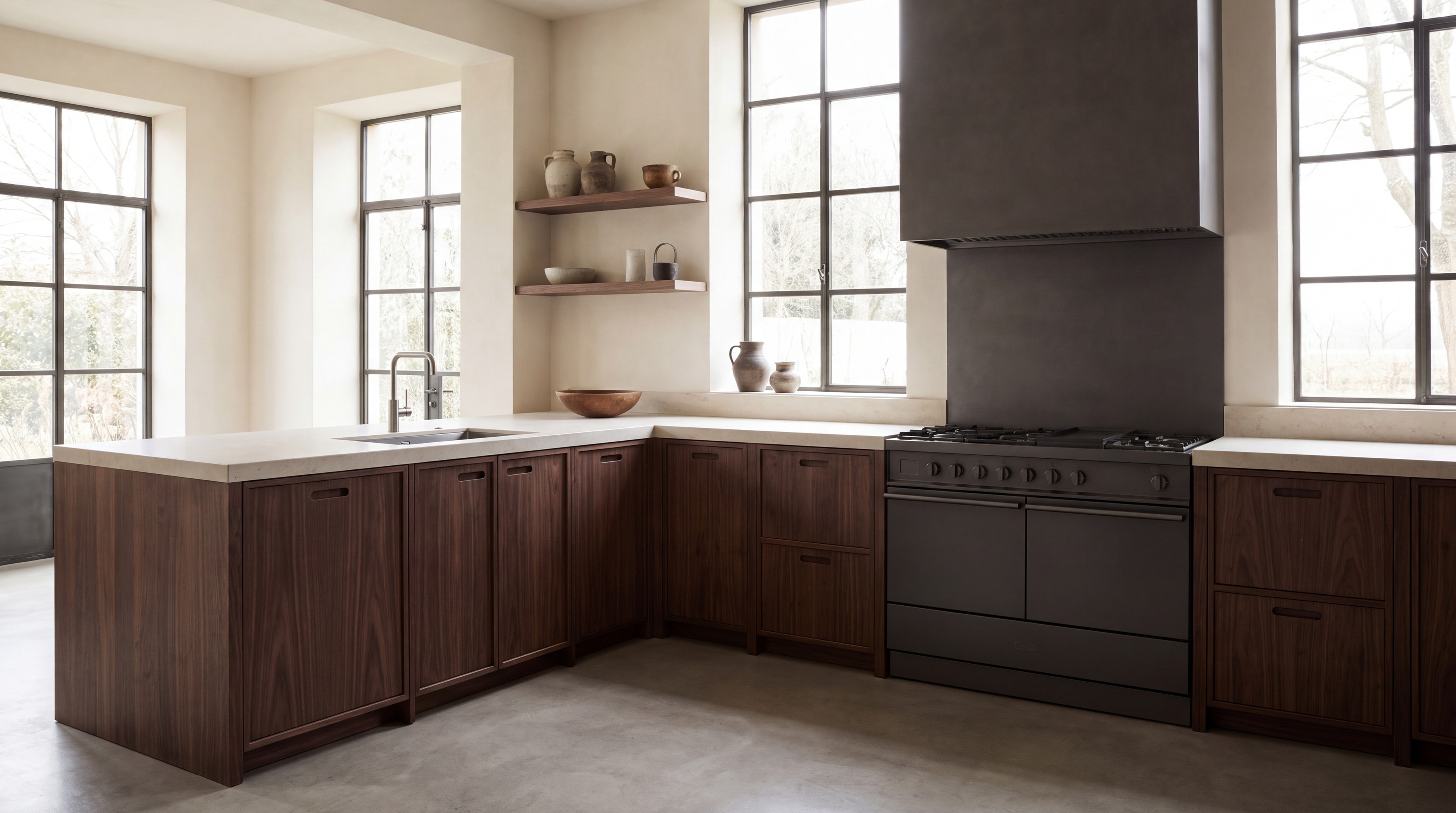 Walnut Studio Kitchen: wide view
