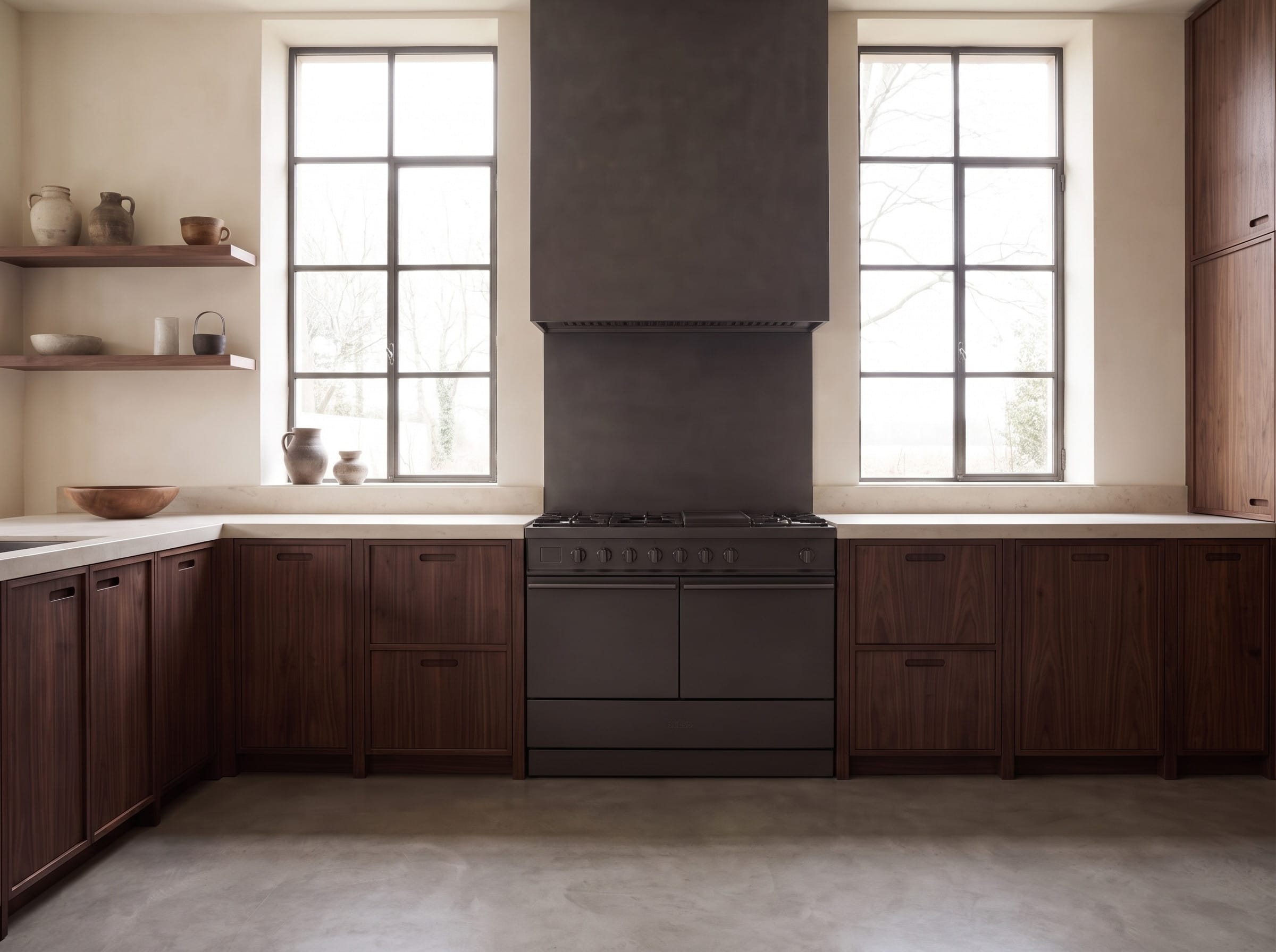 Walnut Studio Kitchen: cabinetry elevation